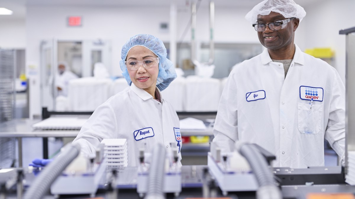 Employees working in production in QIAGEN's site in Germantown