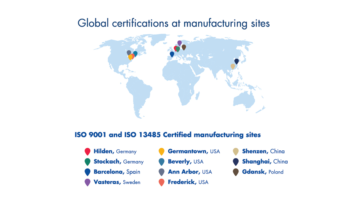 Global certified manufacturing sites