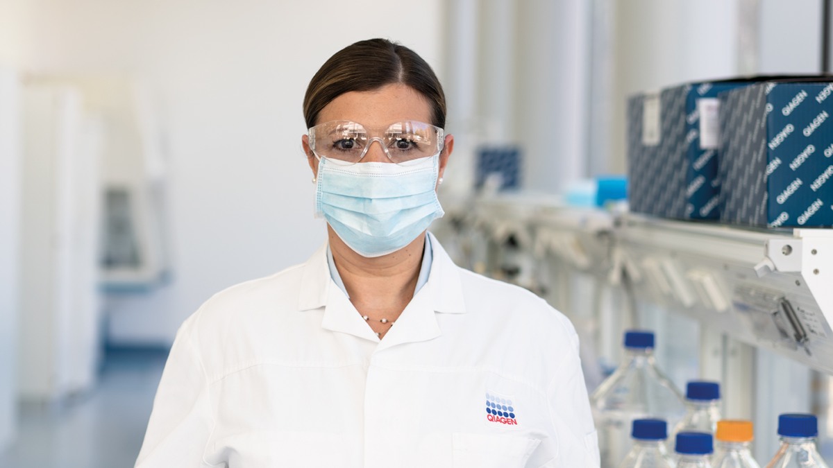 Francesca DiPasquale, QIAGEN employee, mask, coronavirus
