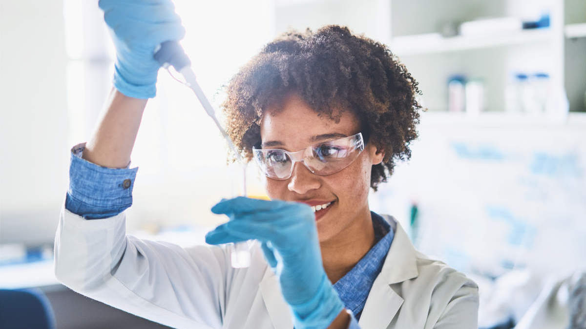 woman working in lab
