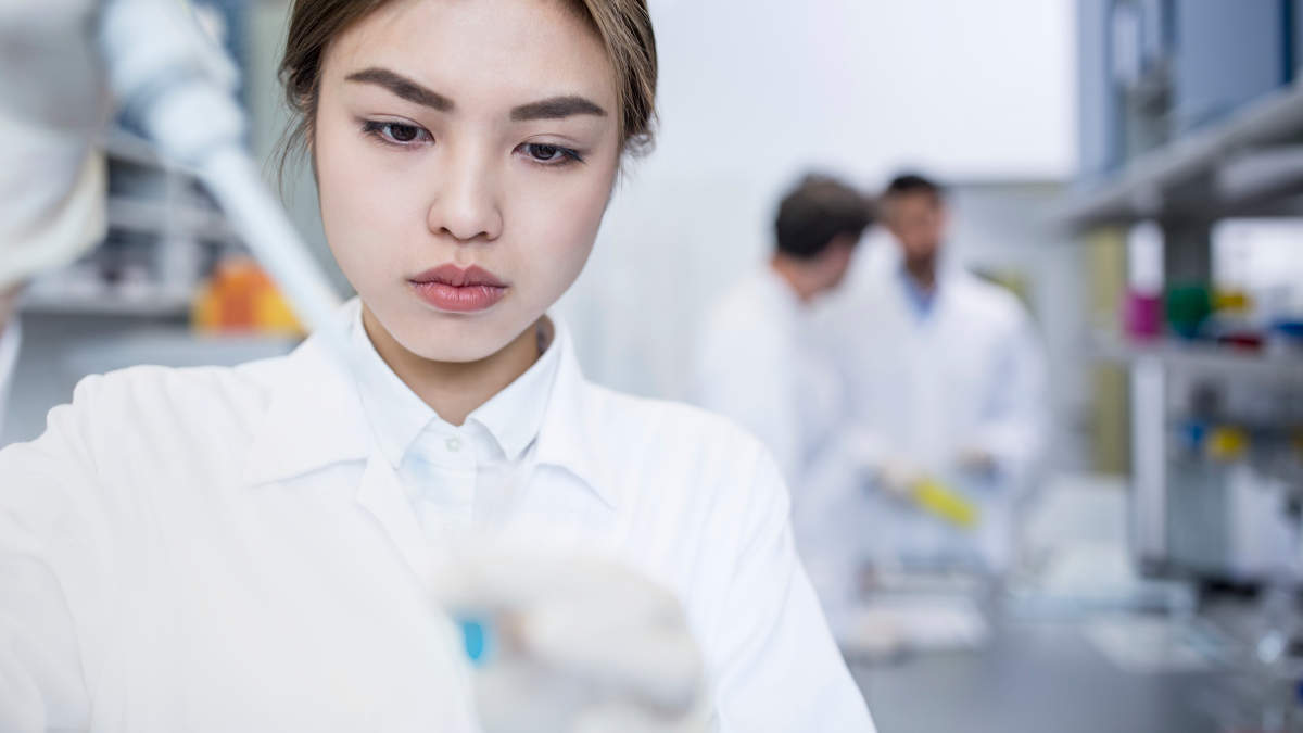 person working in lab