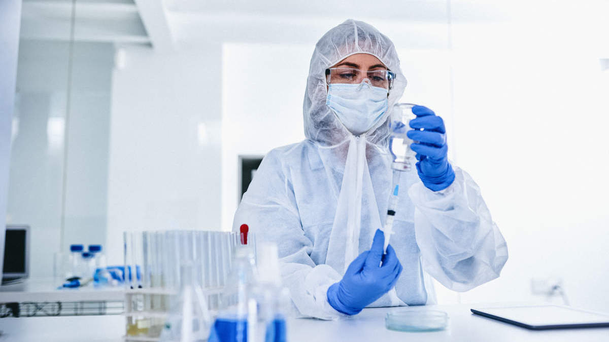 A person working in a lab