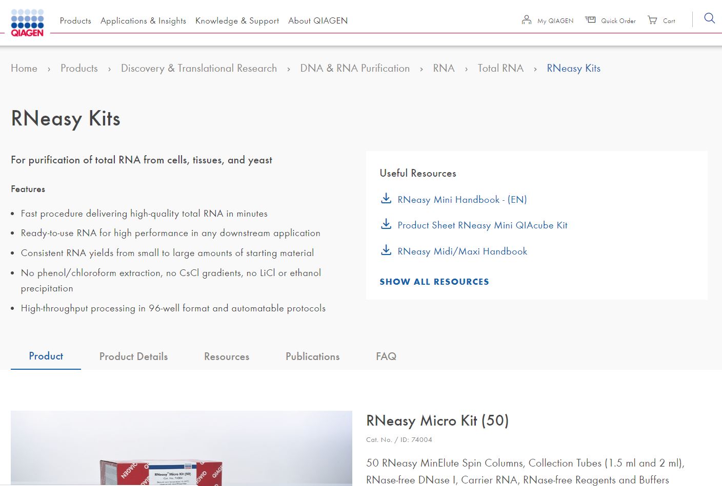 blog RNeasy kit page