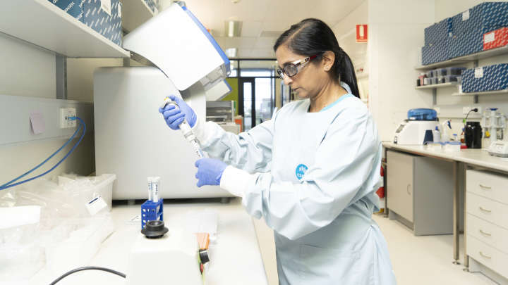 female scientist doing research