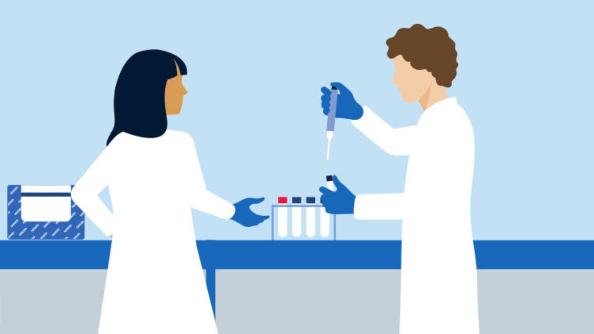 Plasmid, benchguide, lab, woman, man